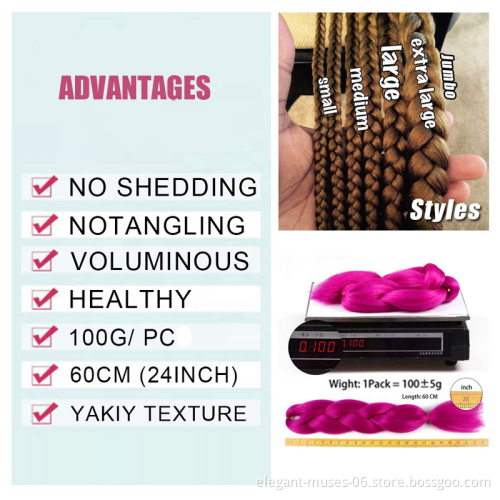 Wholesale hair extension high quality raw material ombre jumbo braid synthetic hair for braiding